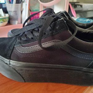Vans Black Suede Old Skool Stacked Shoes